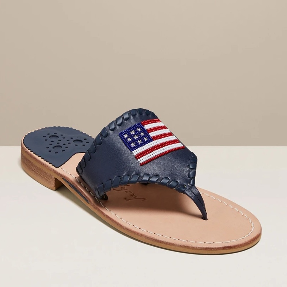 Jack Rogers Leather Sandals with Beading.